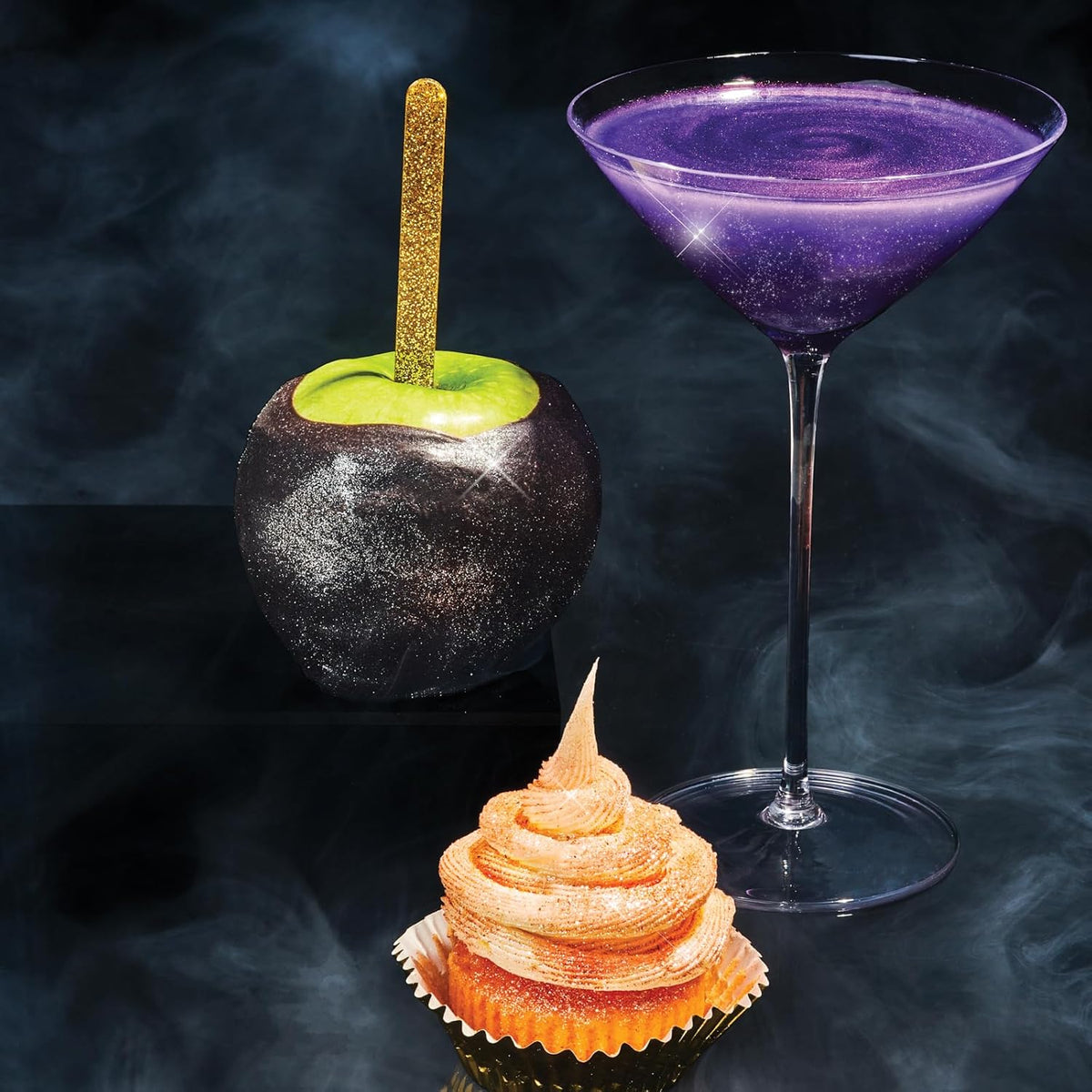 Fancy Sprinkles Limited Edition Halloween B'Witched Edible Glitter Set for Sparkling Food & Drinks, No Taste or Texture Peridot Green, Amethyst Purple, and Onyx Black (3 jars, 4gm each)