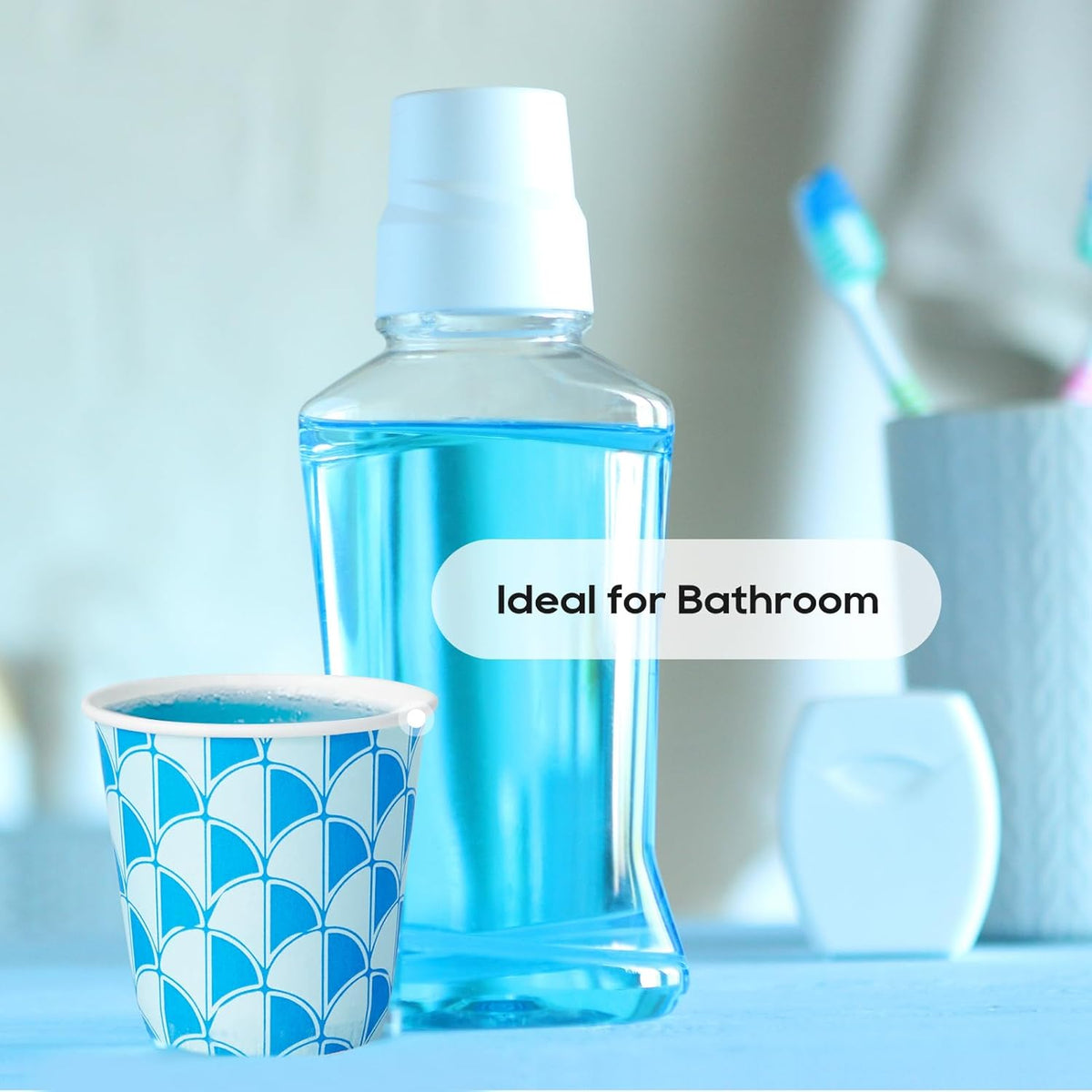[800Pack] 3 oz Paper Cups, Small Mouthwash Cups, Disposable Bathroom Cups, Paper Cups for Party, Picnic, BBQ, Travel, and Event, Assorted designs