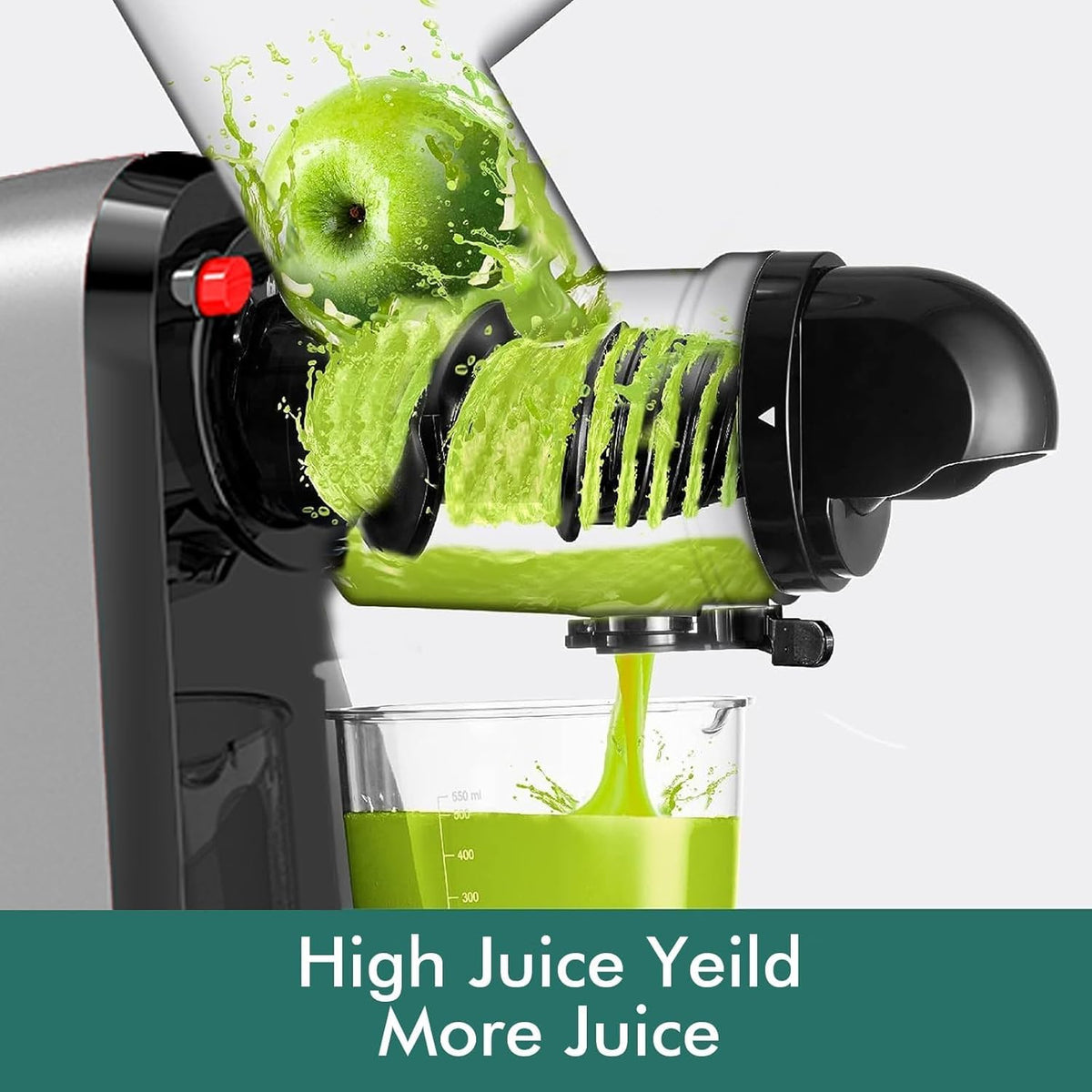 SiFENE Cold Press Juicer Machine, Wide 3.2-Inch Dual Feed Chute, Slow Masticating Juicer for Whole Large Fruits Vegetables, Easy Clean, Non-BPA (Gray)