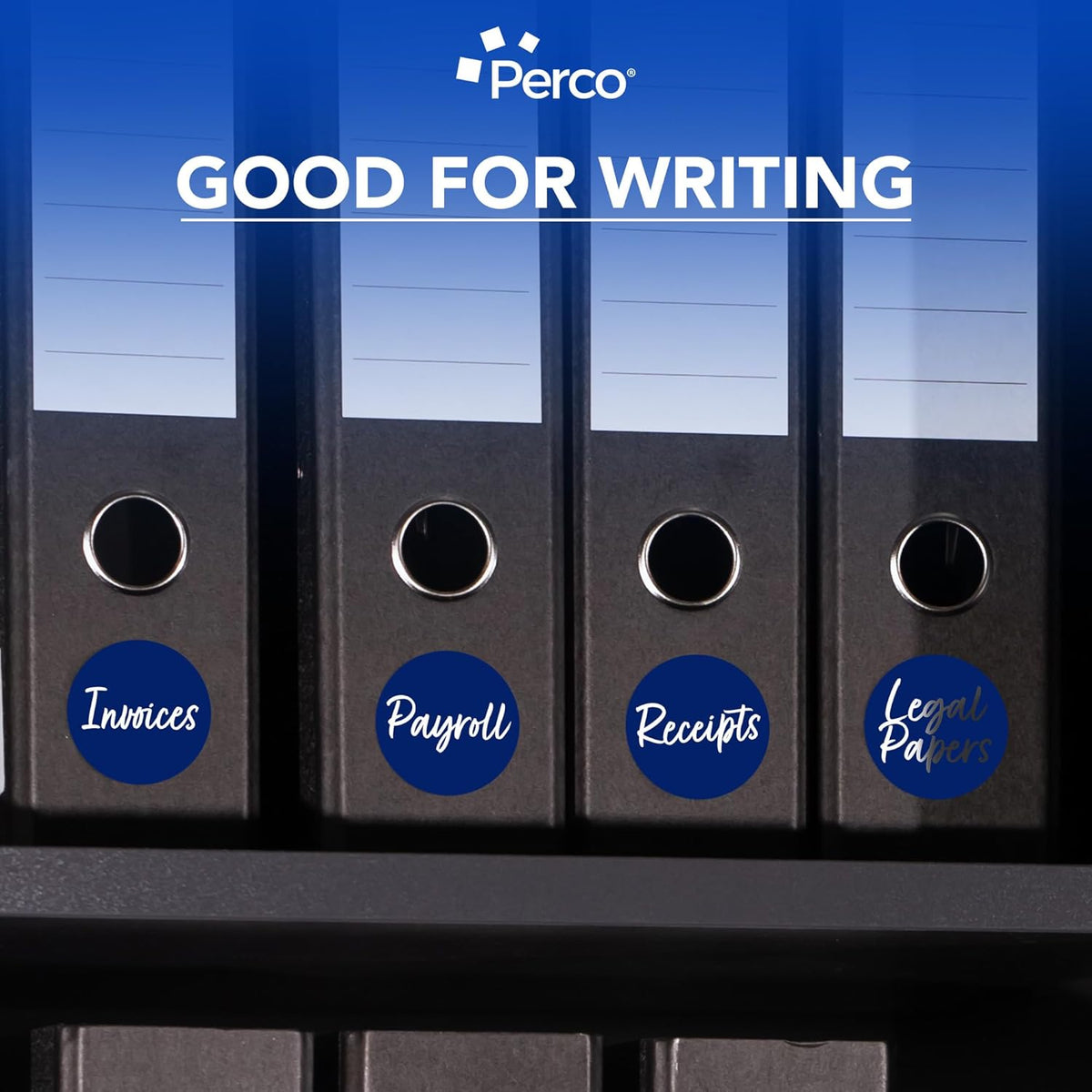 Perco Dark Blue 3-Inch Round Circle Dot Sticker Labels with Easy Peel Perforation - 500 Labels per Roll - Strong Adhesion, Vibrant Colors for Organizing, Crafting & More - Made in USA