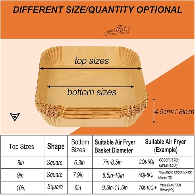 Large Air Fryer Disposable Paper Liners Nonstick 23cm Oven Airfryer Parchment Baking Paper ，Compatible For Ninja，Compatible For COSORI ，Grill Cooking Basket(16cm round,50PC)