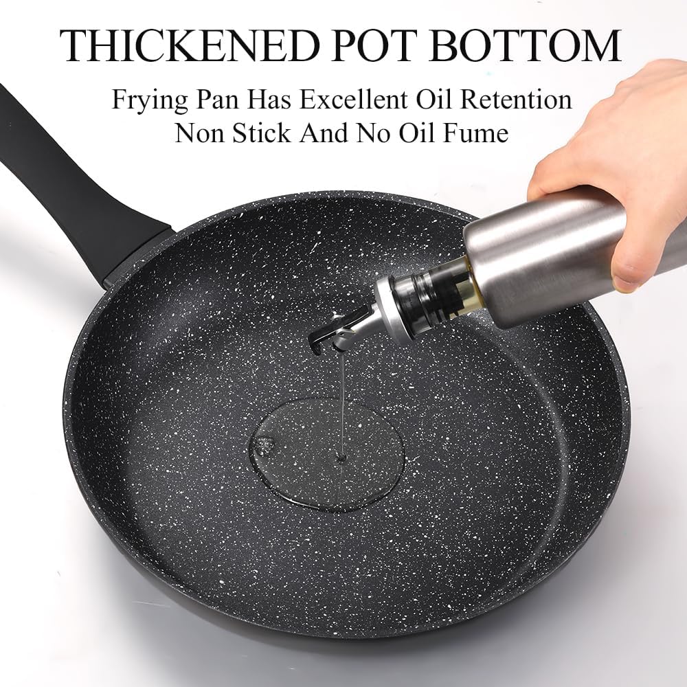 Non Stick Frying Pans,Healthy Stone Cookware,Deep Frying Pan Skillet,Omelette Pan,Egg Pans Nonstick，PFOA-free Non Toxic Frying Pan (8 Inch)