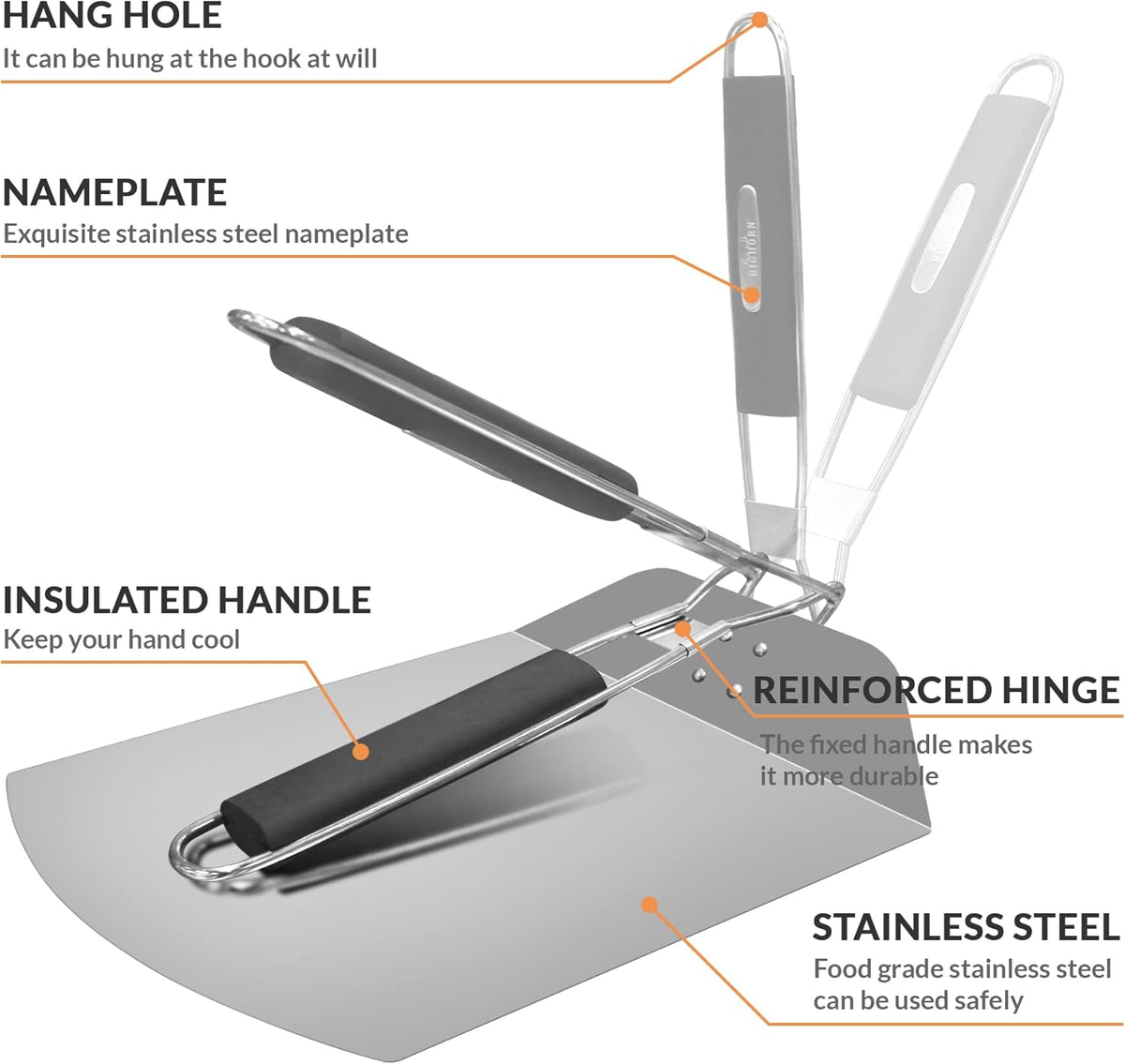 Pizza Peel BIG HORN Metal Pizza Peel with rubber handle Large Premium Pizza Paddle Pizza Spatula Perforated Stainless Steel Pizza Spatula