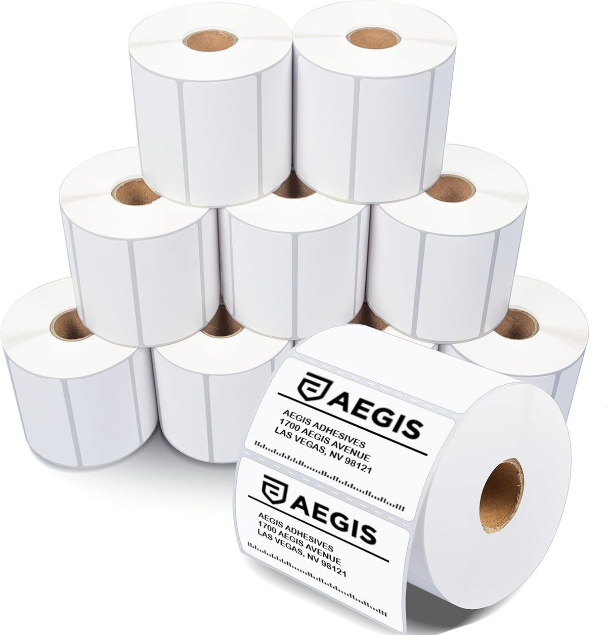Aegis Adhesives - 3” X 1.5” Direct Thermal Labels for Shipping & Postage, Perforated & Compatible with Rollo, Zebra, & Other Desktop Label Printers (10 Rolls, 900/Roll)
