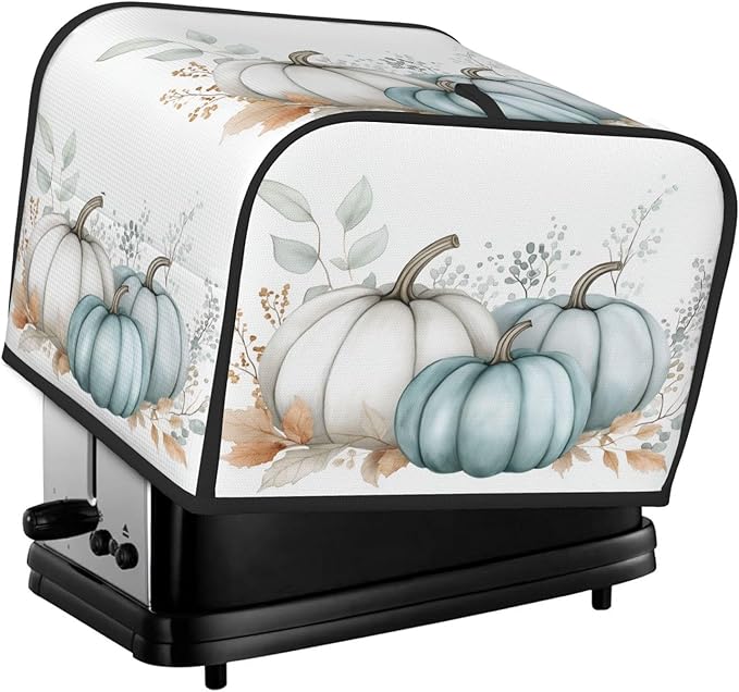 Toaster Cover 4 Slice Pastel Pumpkin Thanksgiving Leaf Kitchen Small Appliance Covers with Pockets Dust and Fingerprint Protection