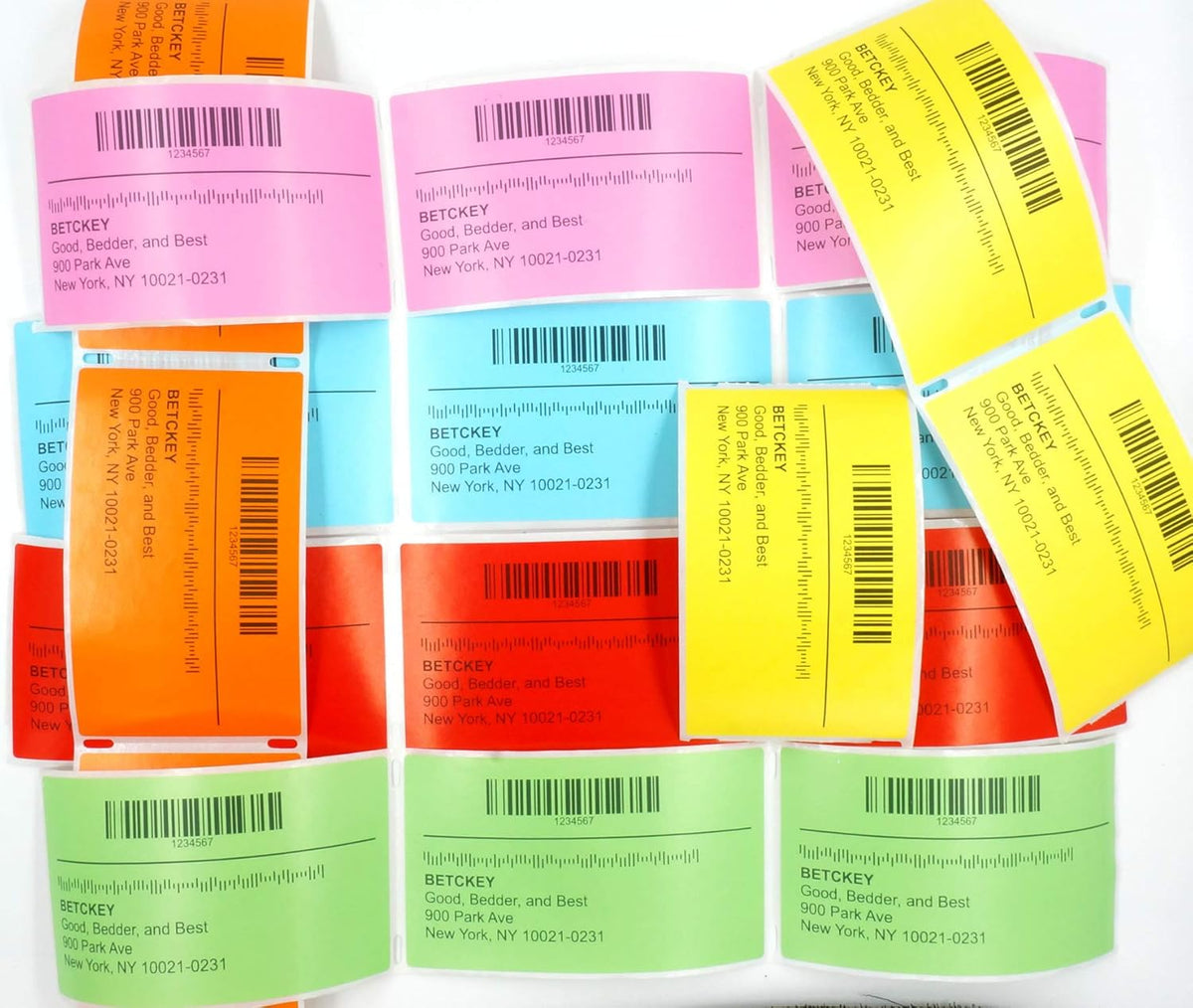 BETCKEY - 3" x 1" UPC Barcode & Address Labels Compatible with Zebra & Rollo Label Printer,Premium Adhesive & Perforated[Light Blue, 6 Rolls, 8250 Labels]