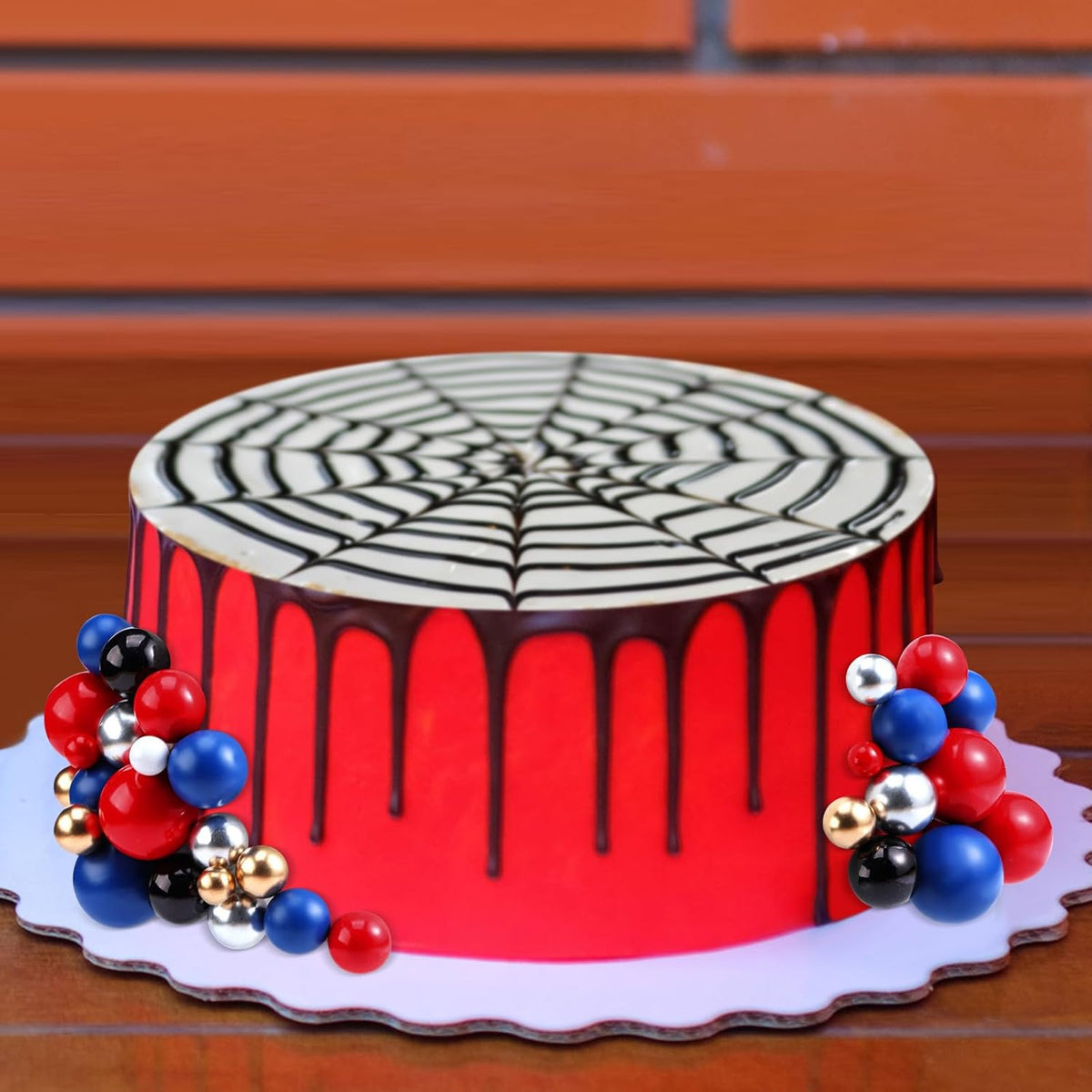 108 Pcs Balls Cake Topper DIY Cupcake Insert Foam Balloons for Cake Baking Wedding Anniversary Birthday Decoration(Blue, Red, Black,Multi Sizes)