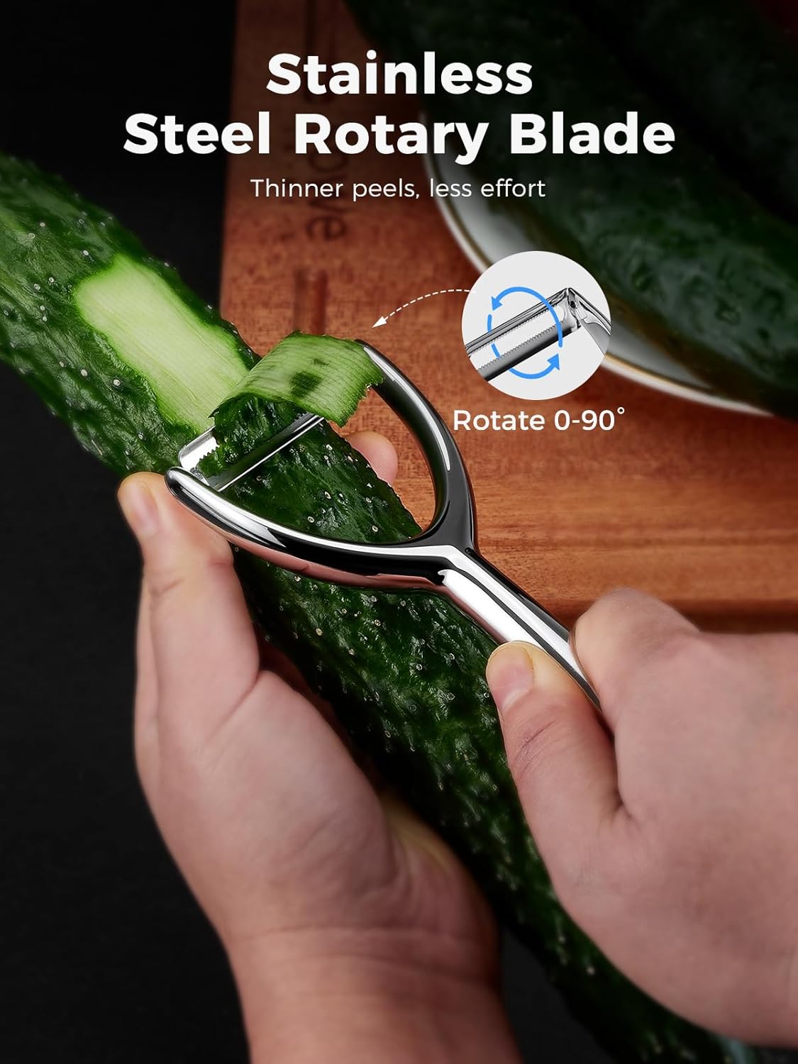 Premium Vegetable Peeler for Kitchen – 304 Stainless Steel, Ultra Sharp Blade, Ergonomic Handle, Dishwasher Safe, 5-Year Warranty