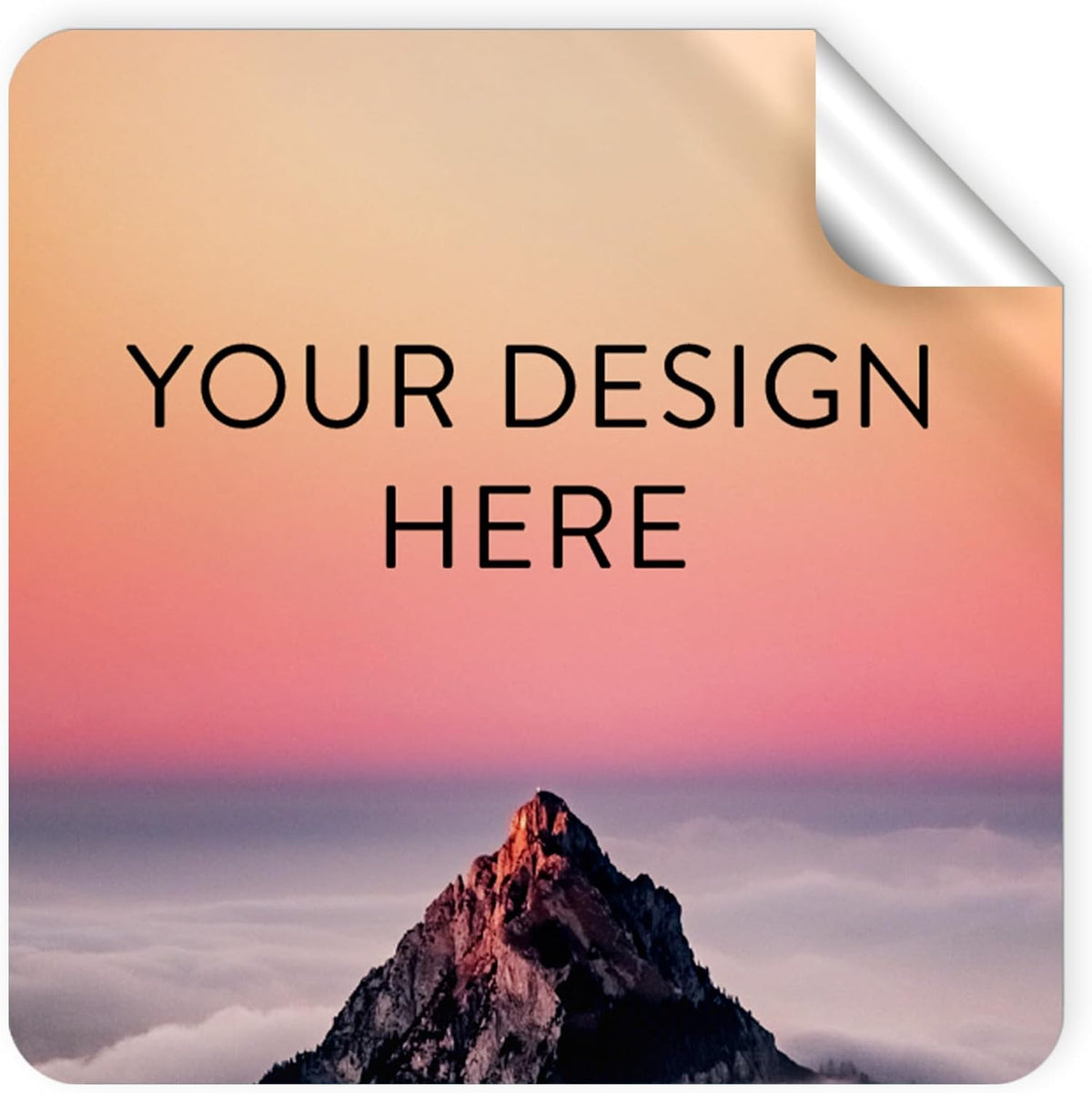 100 Custom Vinyl Stickers - Upload Your own Image, Text, Design, Logo - Personalized Logo Labels for Handmade, Packaging, Bottle, Jars, Candle, Brand Stickers (Mountain, 6x6 Square)