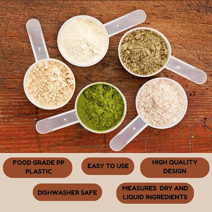 Plastic Measuring Scoop, 1/2 Tablespoon (7.5 cc | 1.5 tsp | 7.5 mL) Long Handle Spoons for Powders, Granules, Coffee, Pet Food, Baking Supplies, Protein and Other Dry Goods, BPA Free (Set of 1)