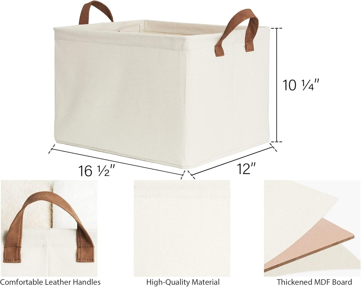 StorageWorks Storage Baskets for Shelves with Metal Frame, Organizing Bins, Fiber Shelf Baskets, Natural Color, 4-Pack
