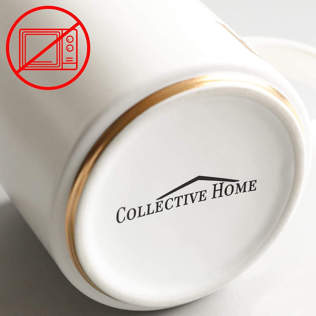 COLLECTIVE HOME - Monogram Ceramic Mugs, 15 oz Golden Initial Coffee Cups, Elegant Alphabet Tea Mugs, Elegant Personalized Mug with Gift Box, Unique Mug with Double Side Capital Letter (G)
