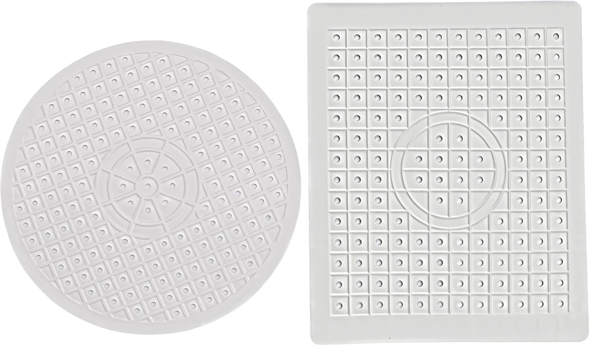 Kitchen Sink Mat, Dish Drying Mat, Sink Protector Mats for Bottom of Kitchen Sink, Fast Draining Sink Mats with Grid, 2 Pack White