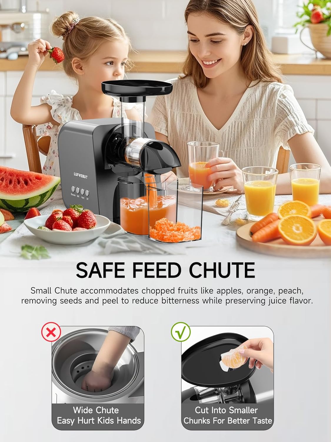 Masticating Slow Juicers for Leafy Greens Tomato Celery Carrot Wheatgrass, Cold Press Slow Juicer Machines Quiet Motor Easy Clean, Vegetable and Fruit Juice Extractor BPA-Free Dry Pulp Dishwasher Safe