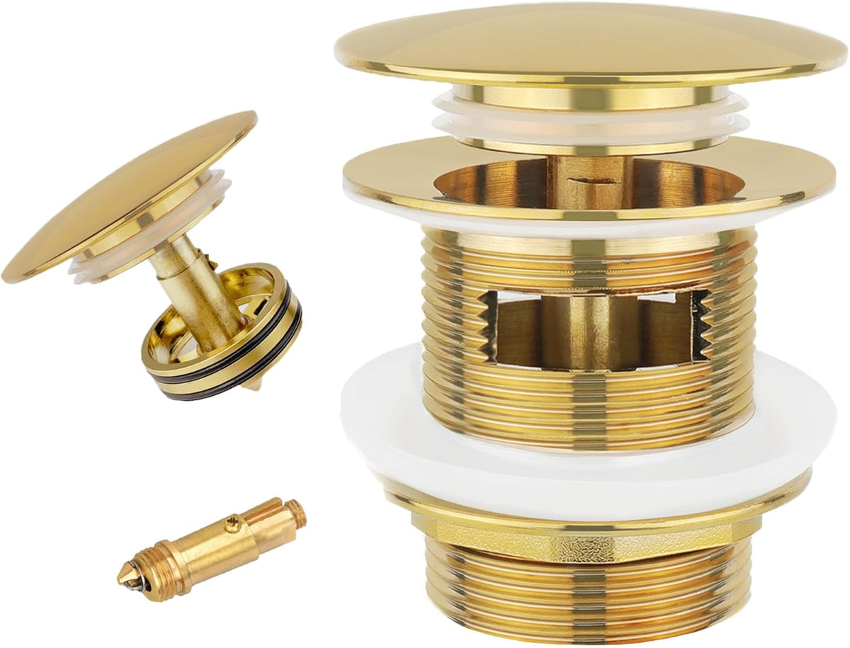 Fits Freestanding Tub Drains with Removable Pop-Up Freestanding Tub Drain Stopper, Compatible with Freestanding Tub Drain Rough-in Kit (Also Comes with a Replacement Pop-Up Bolt) (Gold)