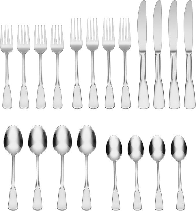 Oneida Colonial Boston 20-Piece Flatware Set, Service for 4, Silver