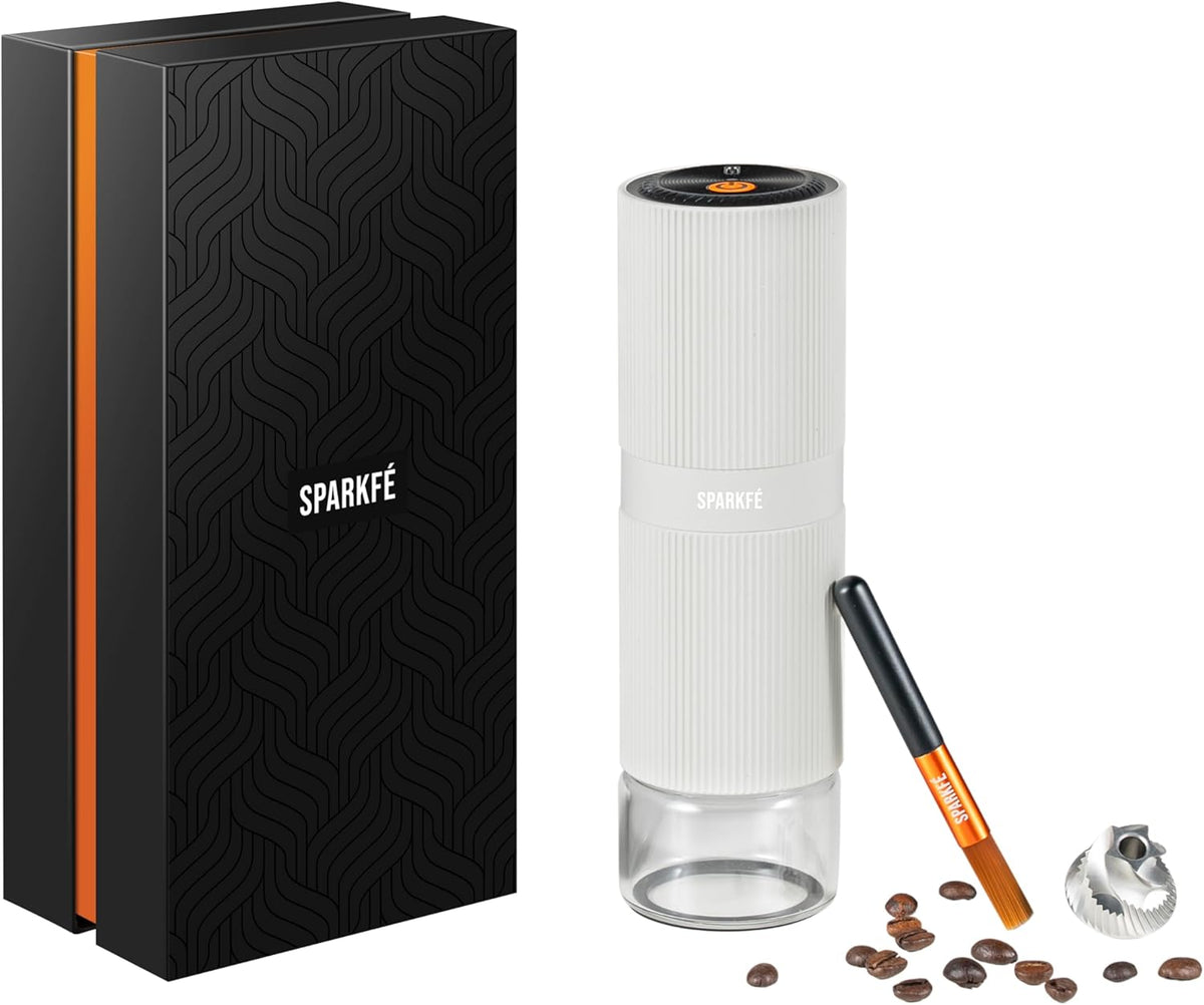 Portable Electric Coffee Grinder, Rechargeable Handheld Grinder with Stainless Steel Conical Burr, Adjustable Grind Settings, for Espresso, Moka, Pour Over, French Press, Cold Brew, Marshmallow