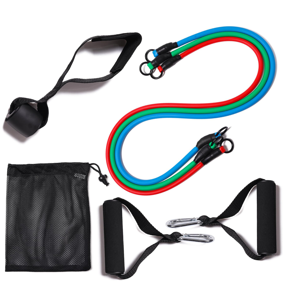 Resistance Bands Set with Handles and Door Anchor for Home Workouts