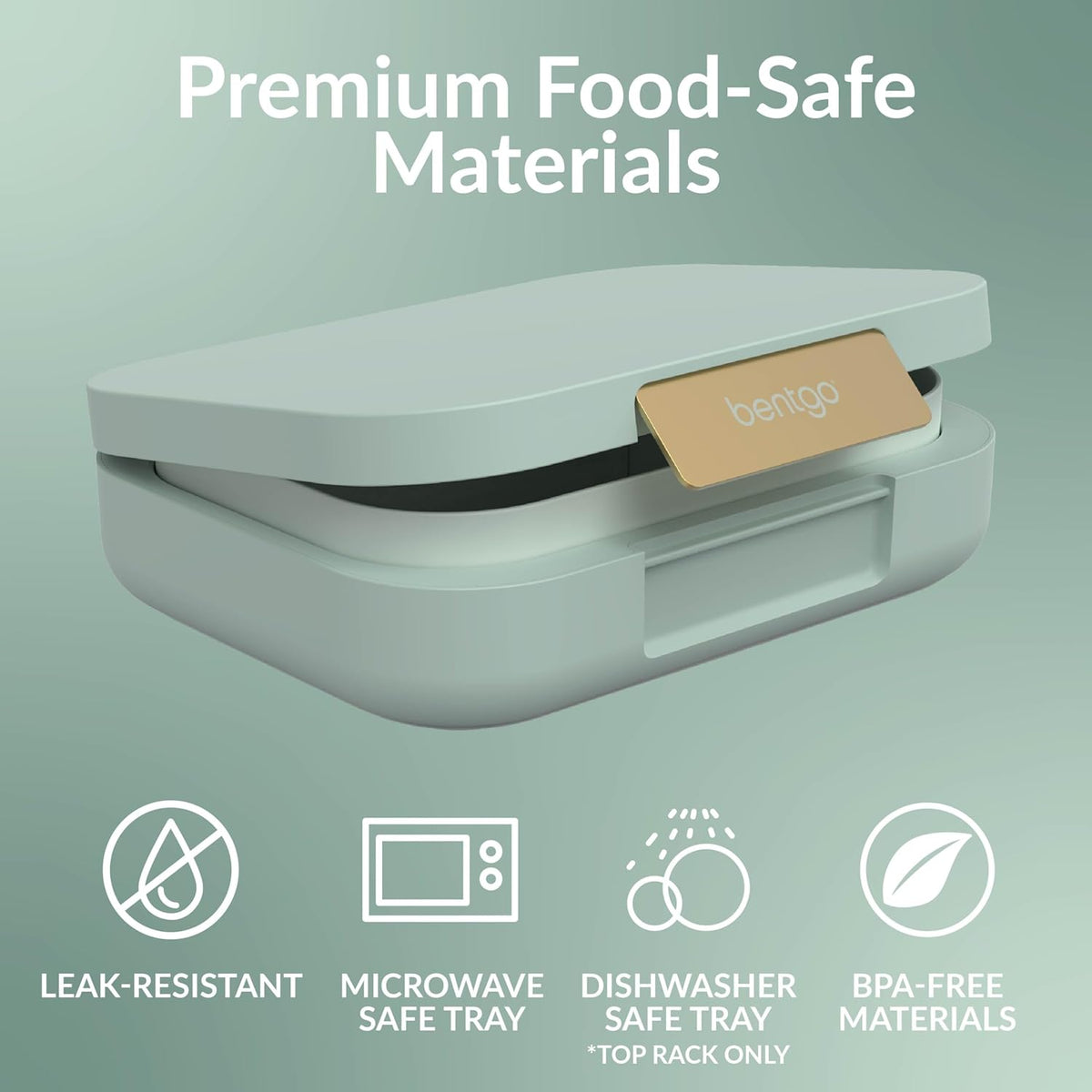 Bentgo Modern - Adult & Teen Bento Lunch Box; 3-4 Compartments, Leak-Resistant, 5.5 Cup Capacity/44 fl oz, Improved Locking Clips, Reusable, BPA-Free, Dishwasher/Microwave Safe Tray (Mint Green)