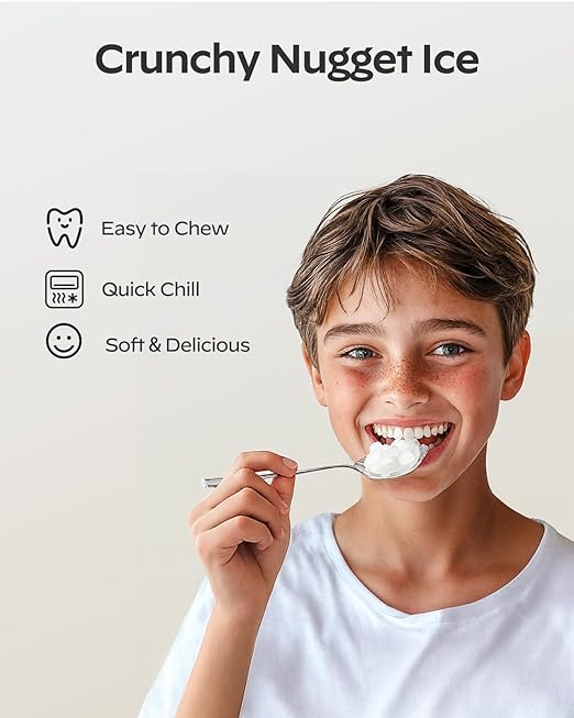 Nugget Ice Maker Countertop, HOMEZAY Pebble Ice Maker with Soft Chewable Pellet Ice, 33 lbs per Day, Compact Ice Machine with Self-Cleaning & LED Indicator for Home, Kitchen, Camping, RV, Office