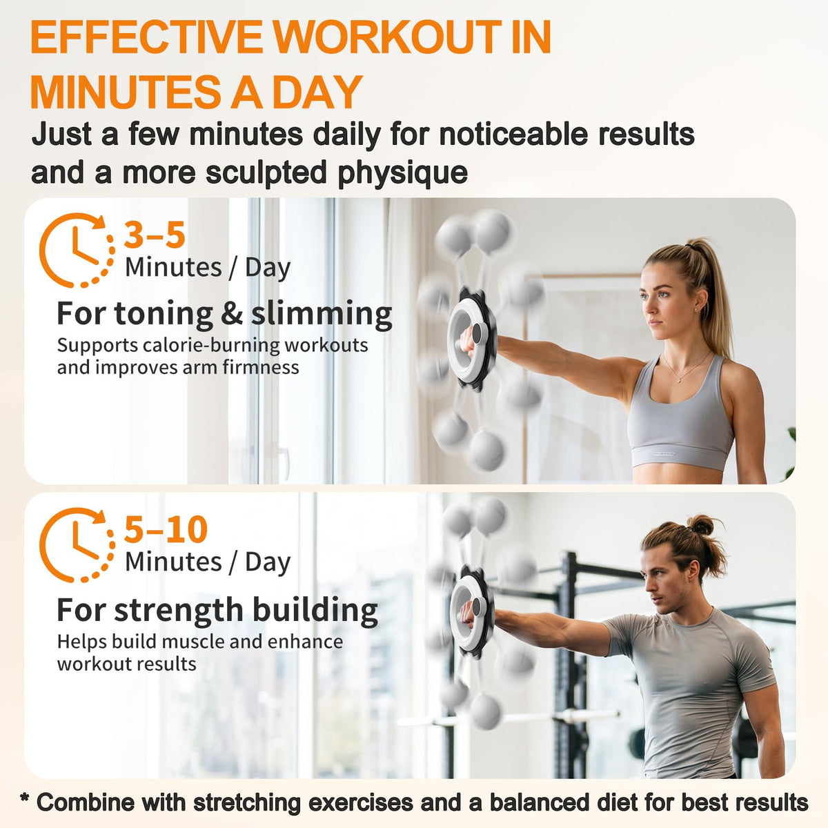 Infinity Hoop for Arms 360° Hand-Crank Arm Trainer for Home Workouts White