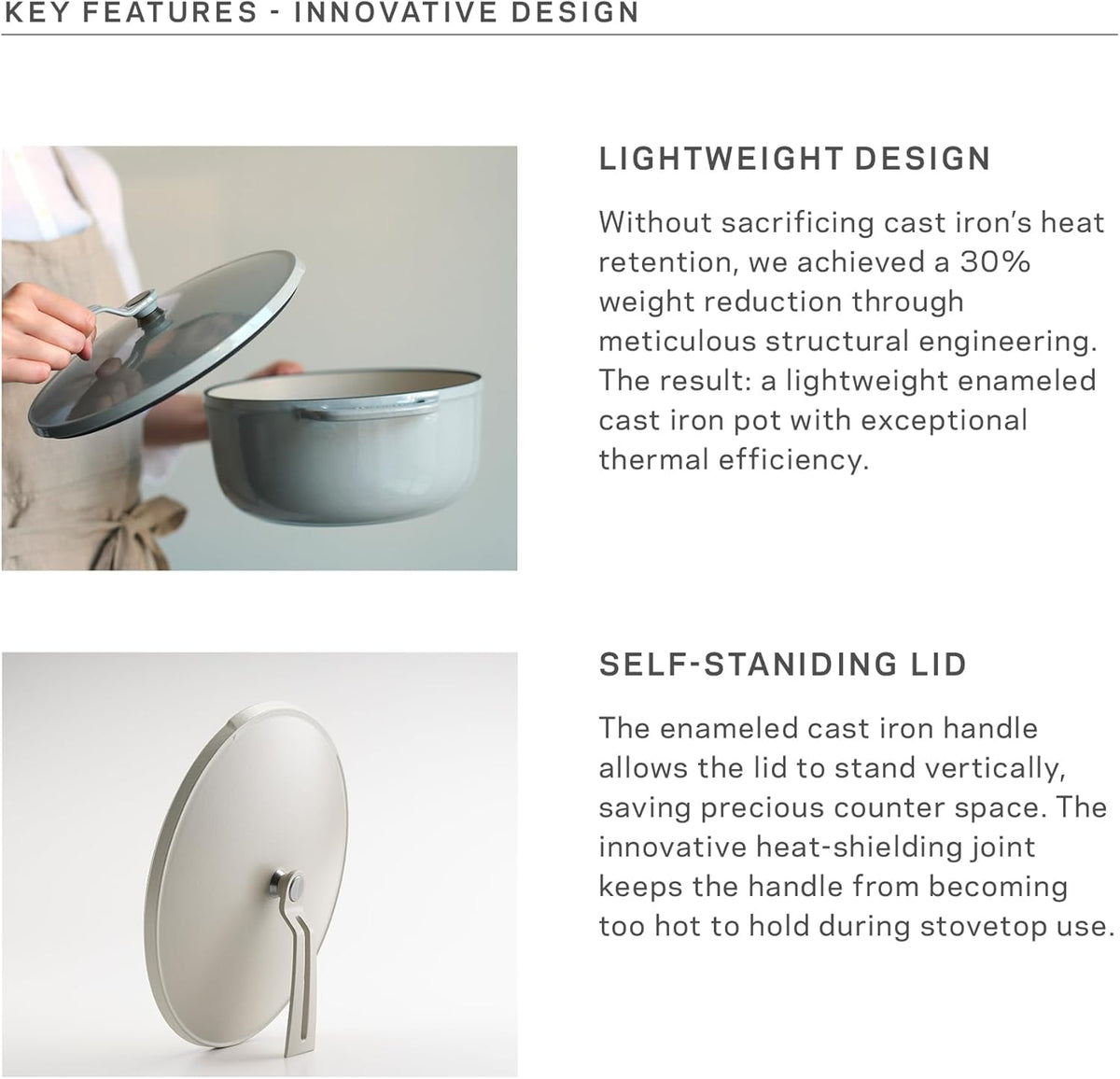Vermicular Oven Pot 2.0 | Lightweight Enameled Cast Iron Pot | 26cm (5.9 Qt) | Non-Toxic | Induction-compatible | Dutch Oven | Made in Japan | Sea Salt White