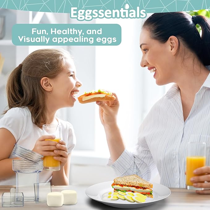 Eggssentials Square Egg Mold - Hard Boiled Egg Maker - Pack of 6 - Transparent Silicone