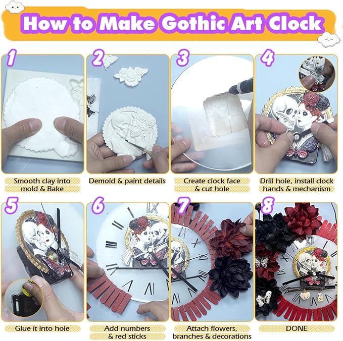 Skeleton Bride and Groom Clay Molds for Crafts