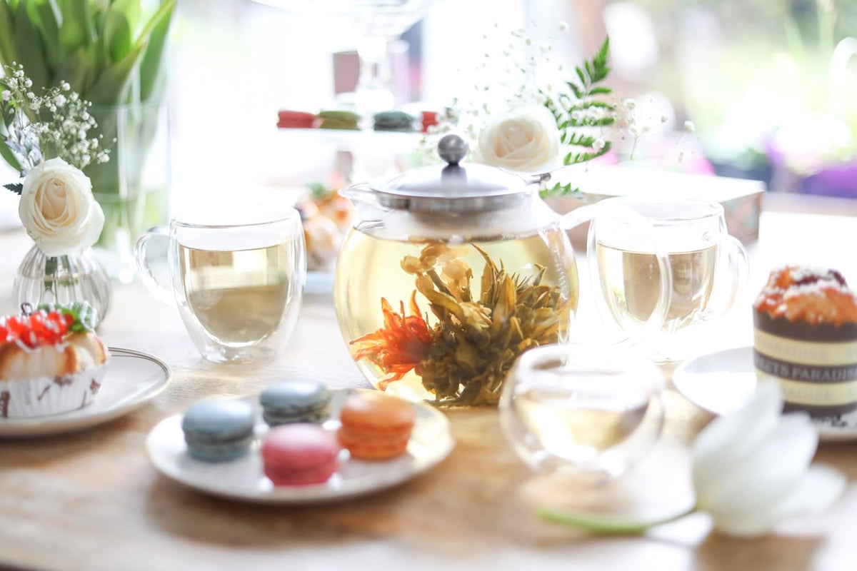 Teabloom All-in-One Glass Teapot and Tea Kettle – Heatproof Borosilicate Glass Tea Maker with Removable Stainless Steel Loose Tea Infuser – Classica Stovetop Tea Pot (40 oz / 1200 ml)