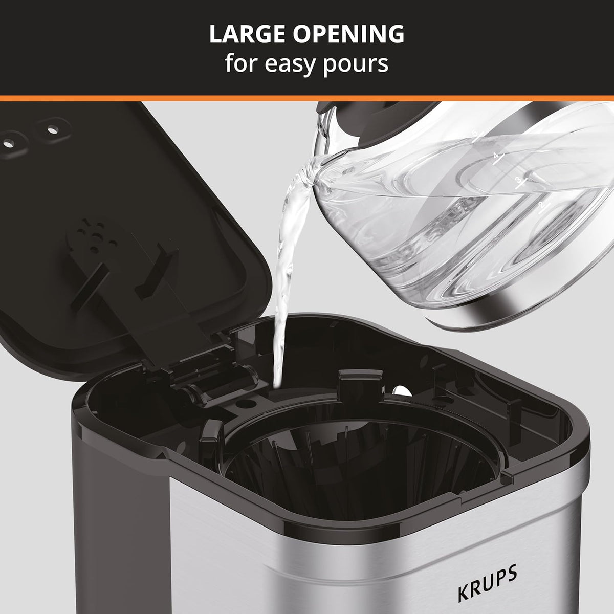 KRUPS Newer Model Drip Coffee Maker, Glass, Silver