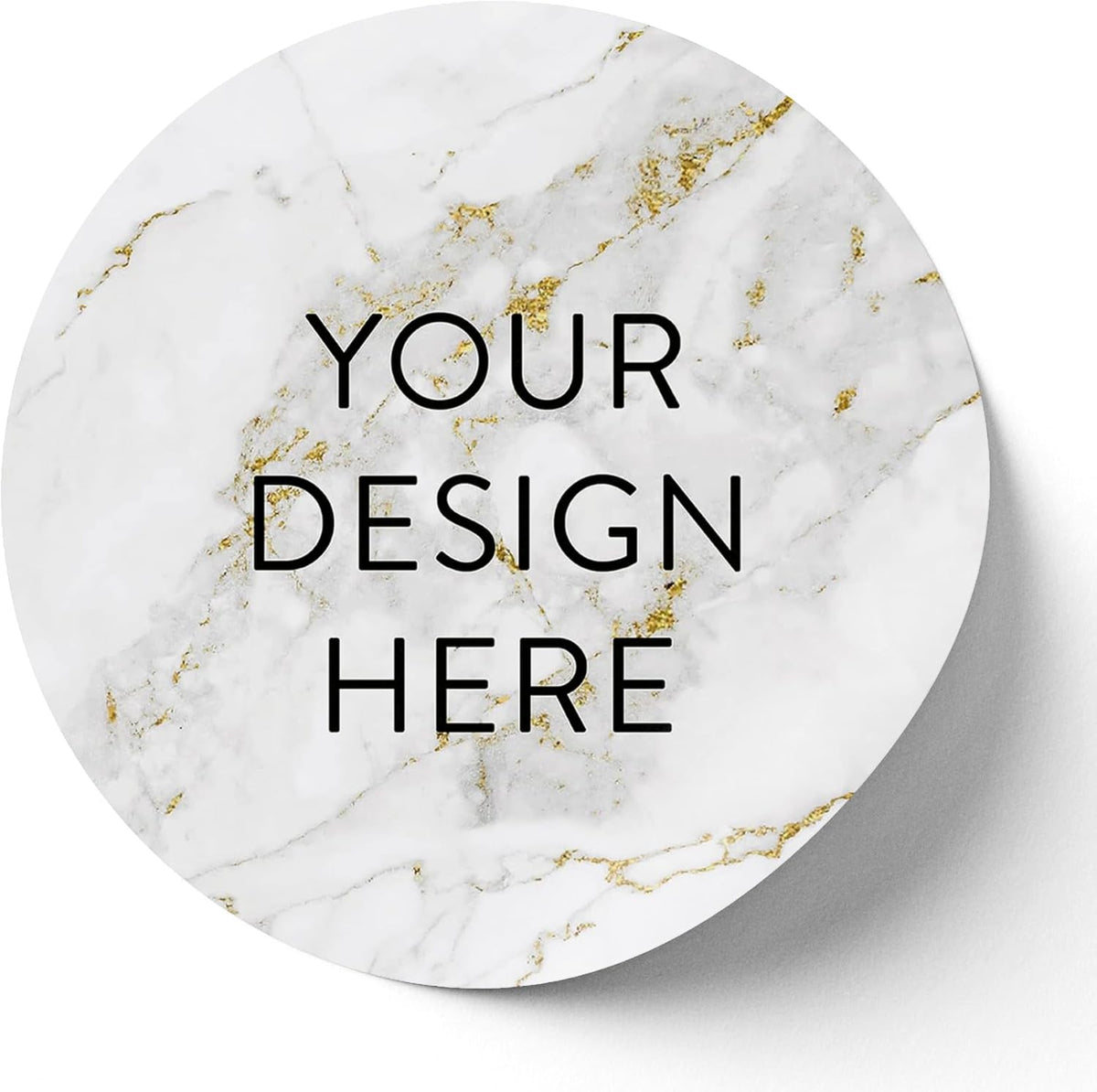 100 Custom Vinyl Stickers - Upload Your own Image, Text, Design, Logo - Personalized Logo Labels for Handmade, Packaging, Bottle, Jars, Candle, Brand Stickers (Gold Marble, 5x5)