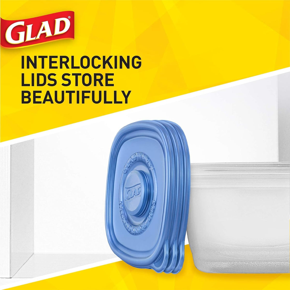 GladWare Family Size Food Storage Containers, XL | Large Square Food Storage, Containers Hold up to 104 Ounces of Food, Large Set 3 Count Food Containers | Tupperware, Plastic Food Container