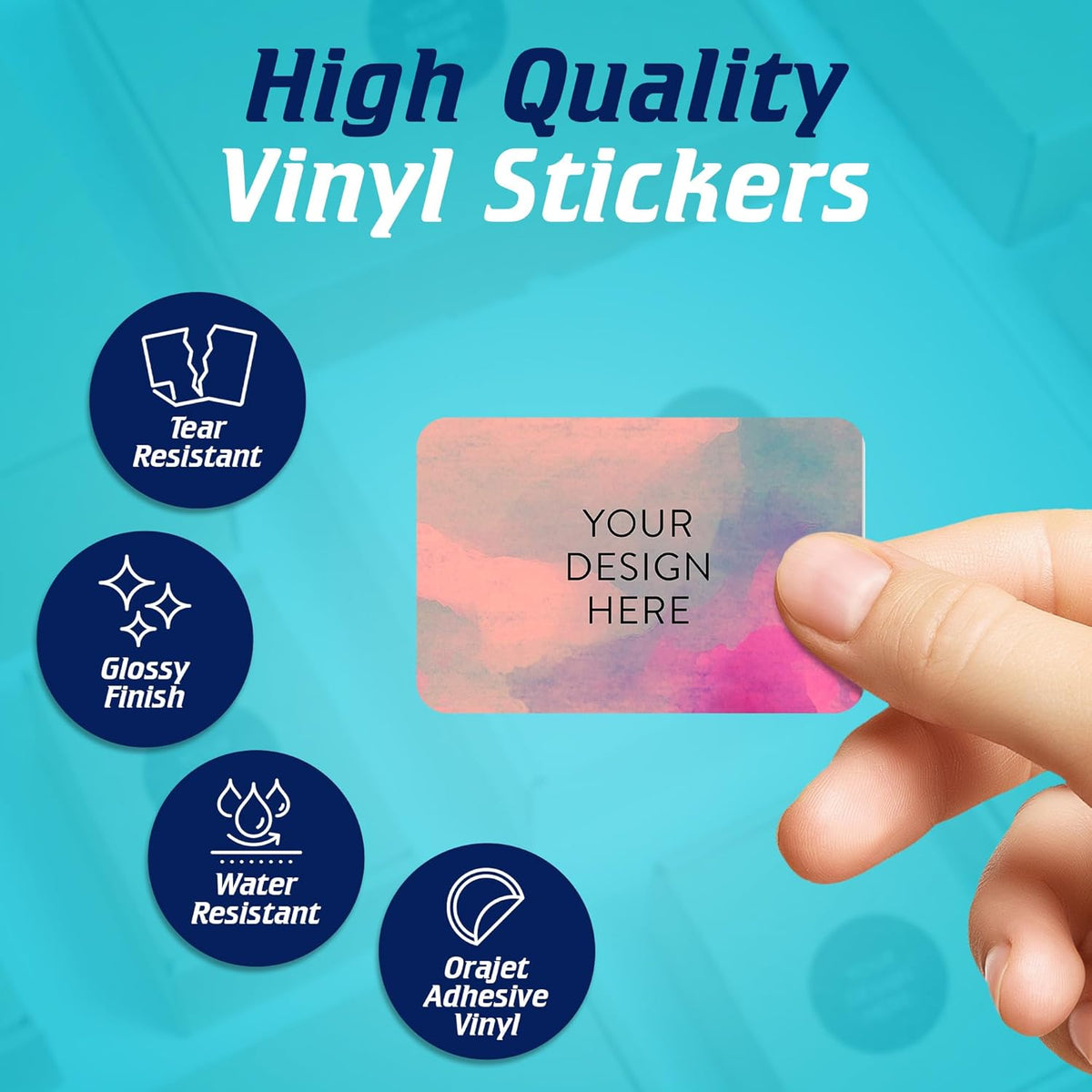 100 Custom Vinyl Stickers - Upload Your own Image, Text, Design, Logo - Personalized Logo Labels for Handmade, Packaging, Bottle, Jars, Candle, Brand Stickers (Rose, 4x2)