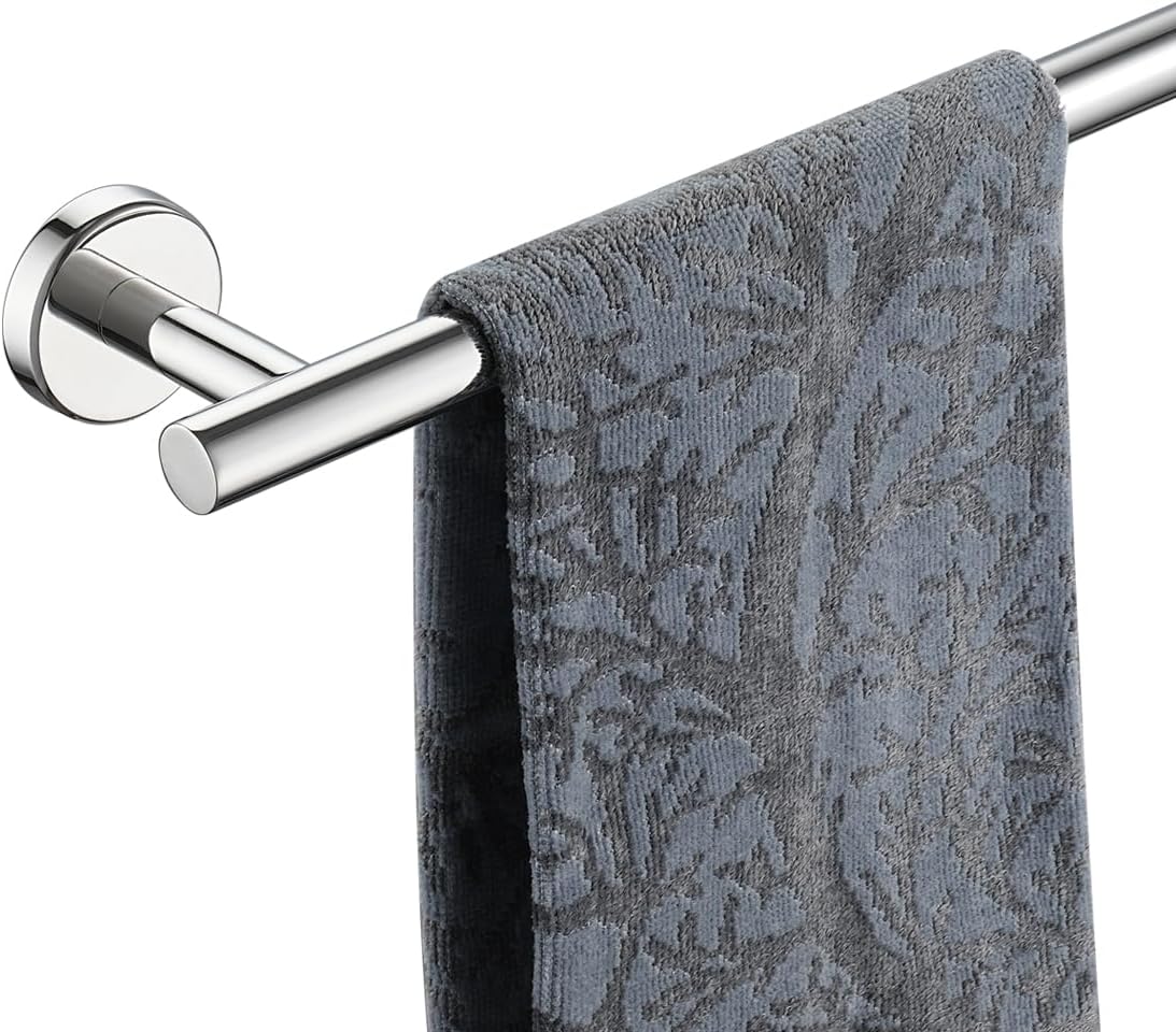 JQK Chrome Bath Towel Bar, 33 Inch 304 Stainless Steel Thicken 0.8mm Towel Rack Bathroom, Towel Holder Polished Finished Wall Mount, Useable Length 30 Inch, TB110L30-CH