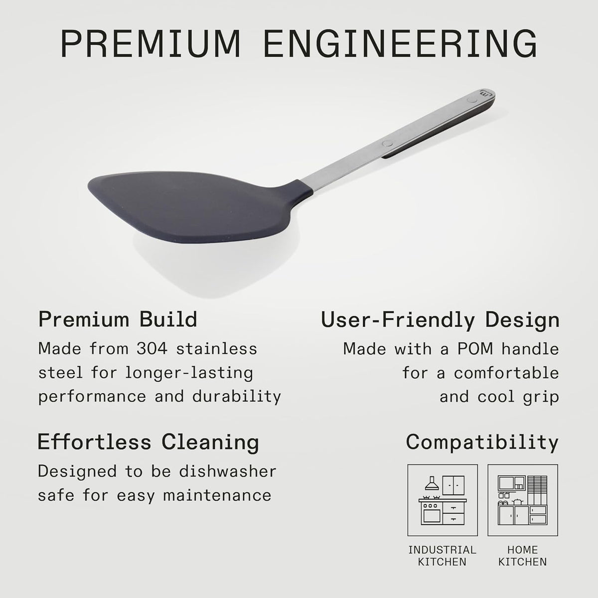 Made In Cookware - Rubber Spatula - Harbour Blue - Versatile Kitchen Essential - Dishwasher Safe - Crafted in China