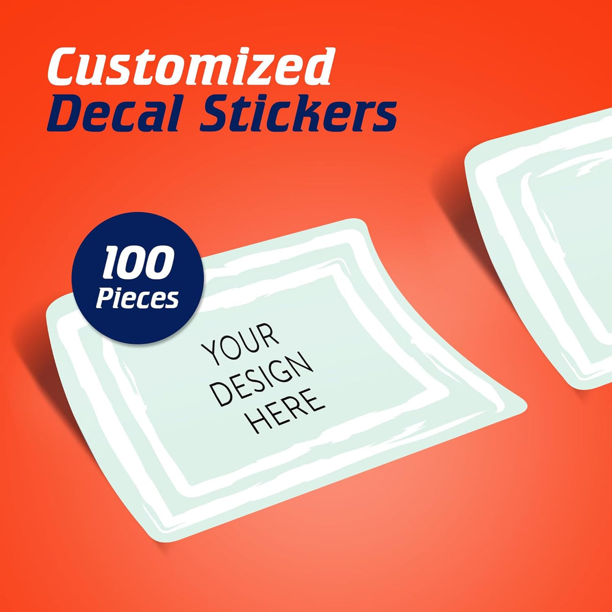 100 Custom Vinyl Stickers - Upload Your own Image, Text, Design, Logo - Personalized Logo Labels for Handmade, Packaging, Bottle, Jars, Candle, Brand Stickers (Mint, 3x2)