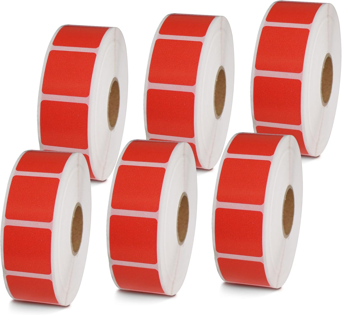 BETCKEY - 1" x 1" Square QR Code Labels Compatible with Zebra & Rollo Label Printer,Premium Adhesive & Perforated[Red, 6 Rolls, 8280 Labels]