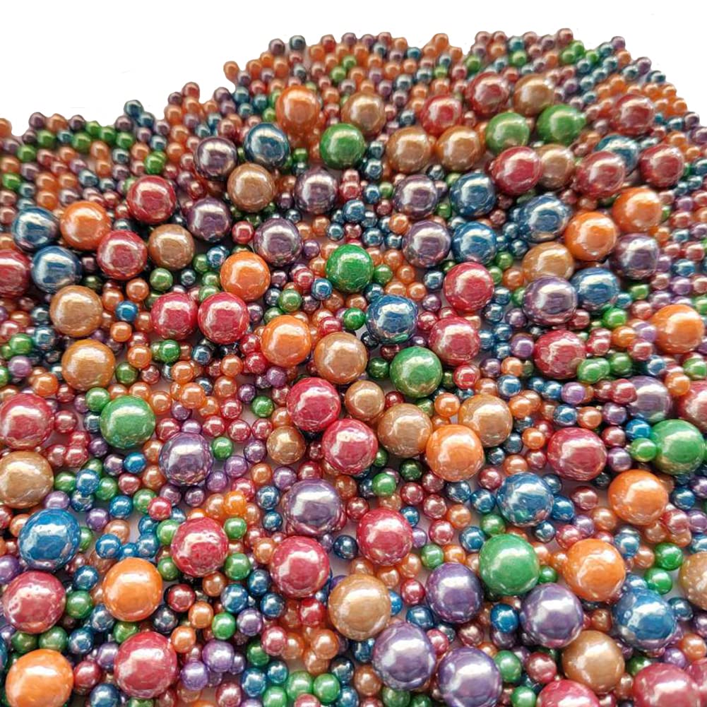 Edible Deep Colorful Sugar Pearls Candy Sprinkles 120G/ 4.23Ounce Baking Cake Sprinkles Cupcake and Cake Topper Cookie Decorations Wedding Party Valentines Halloween Christmas Supplies
