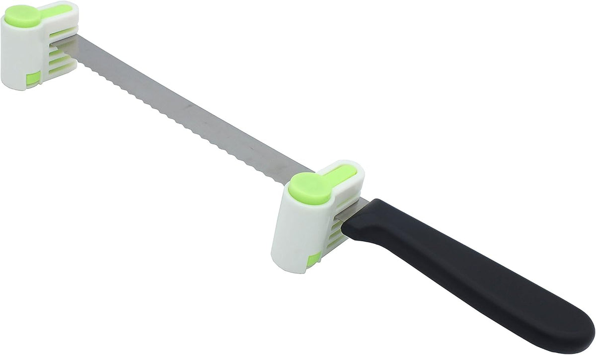 2PCS DIY Cake Slicer, Stratification Auxiliary, Bread Slice, Toast Cut, 5 Layers Leveler Slicer, Kitchen Fixator Tool (2, Green)