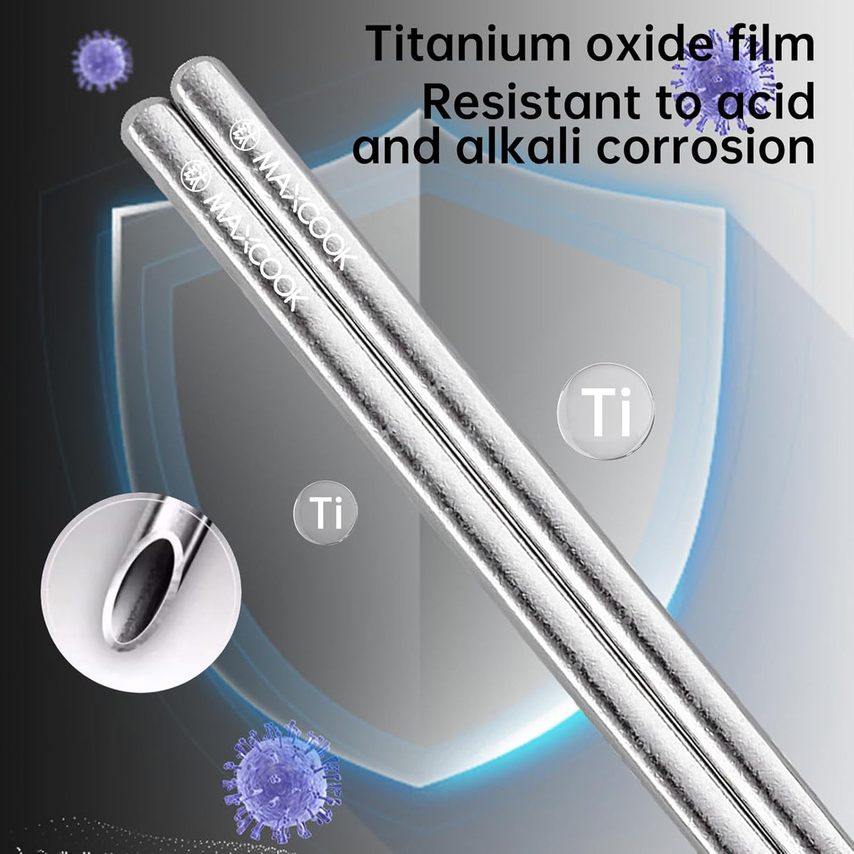 Pure Titanium Chopsticks Reusable Ice Flower design Multicolor Chop sticks 5 Pairs Set Upscale Tableware Dishwasher Safe Light Durable Palillos Chinos as Gift