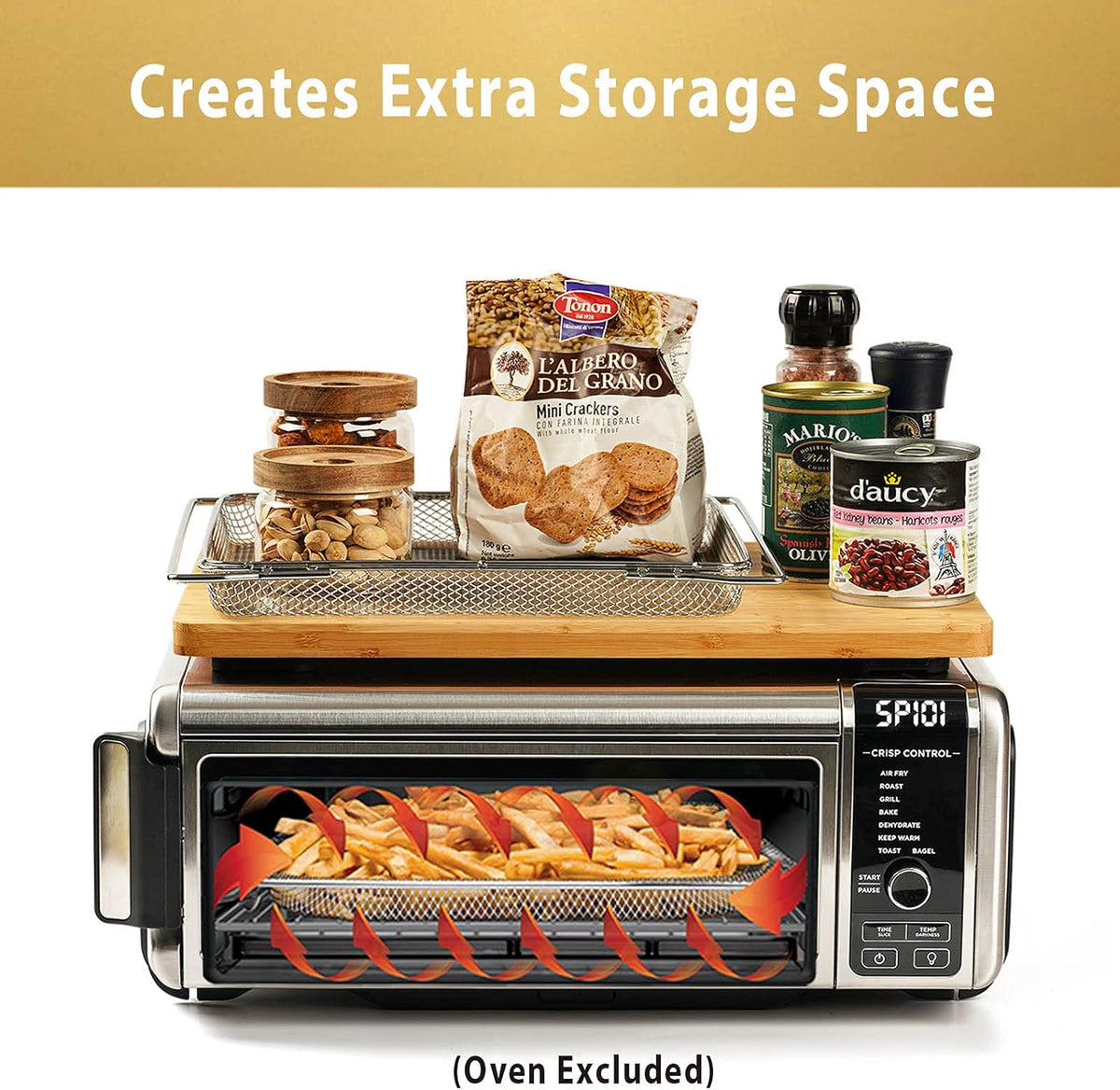 Umilife Cutting board Compatible with Ninja Foodi SP101 SP201 SP301 SP351 DCT401 DCT402 Air Fryer Oven, Accessories for Countertop Convection Toaster Oven, Creates Storage Space, Protects Cabinets