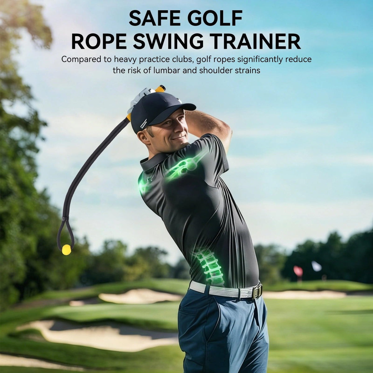 Golf Rope Swing Trainer to Improve Speed, Tempo for Golf Warm-Up Practice