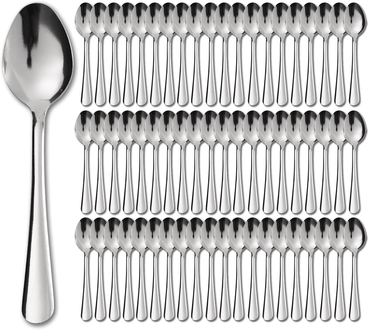 60 PCS Dinner Spoons Set - Windsor Stainless Steel Dinner Spoon 7.1 Inch with Dishwasher Safe Dessert Spoons, Metal Dessert Spoon, Silverware for Home, Kitchen or Restaurant
