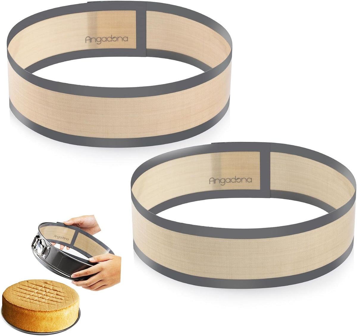 Silicone Baking Mat for Springform Pan,Prevent cake from Sticking to Side,Easy Clean & Non Sick Silicone Baking mat for Cheesecake Pan (2 pcs)