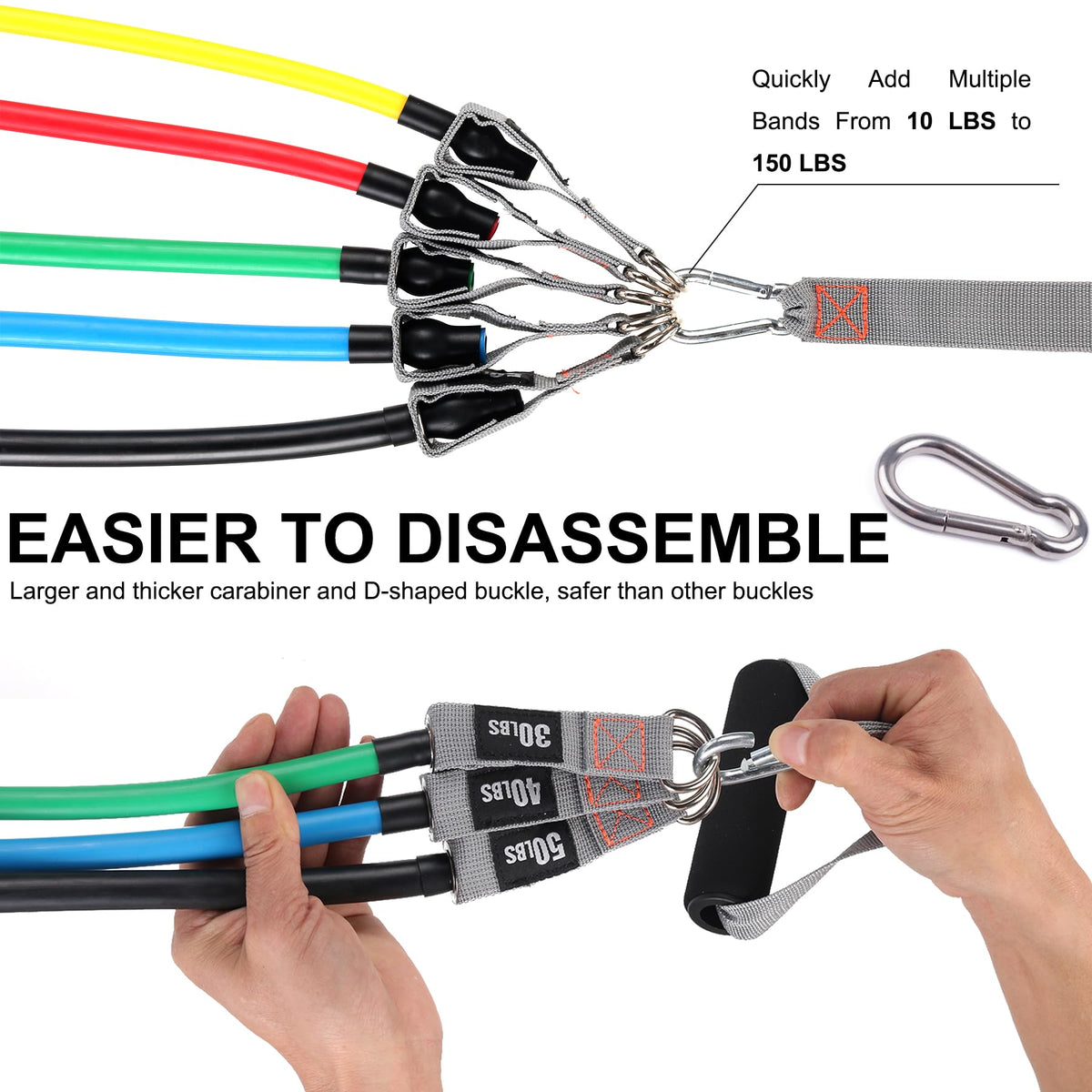 Resistance Bands Set with Handles and Door Anchor for Home Workouts