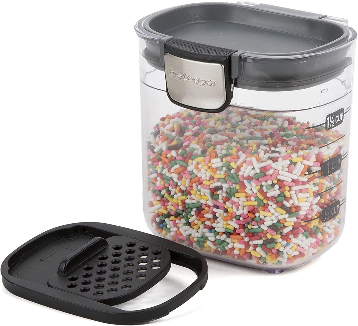 Progressive PKS-401 1.5 Cup Mini Prokeeper+ Airtight Silicone Seal Storage Container Great For Spices & Baking Acessories (2- Piece)
