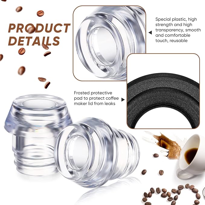 Lounsweer 2 Sets Percolator Parts Top and Washer Ring Compatible with Farberware Yosemite Coffee Percolators Replacement Transparent Coffee Pot Filters