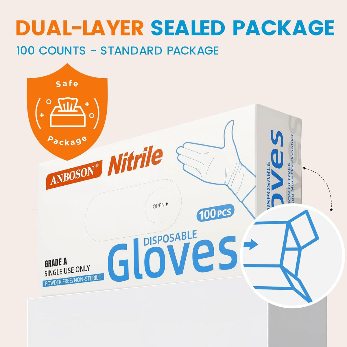 6 mil Disposable Nitrile Gloves, Heavy Duty Disposable Glove, Cooking Gloves, Latex Free, Powder Free (Blue of 100, X Large)