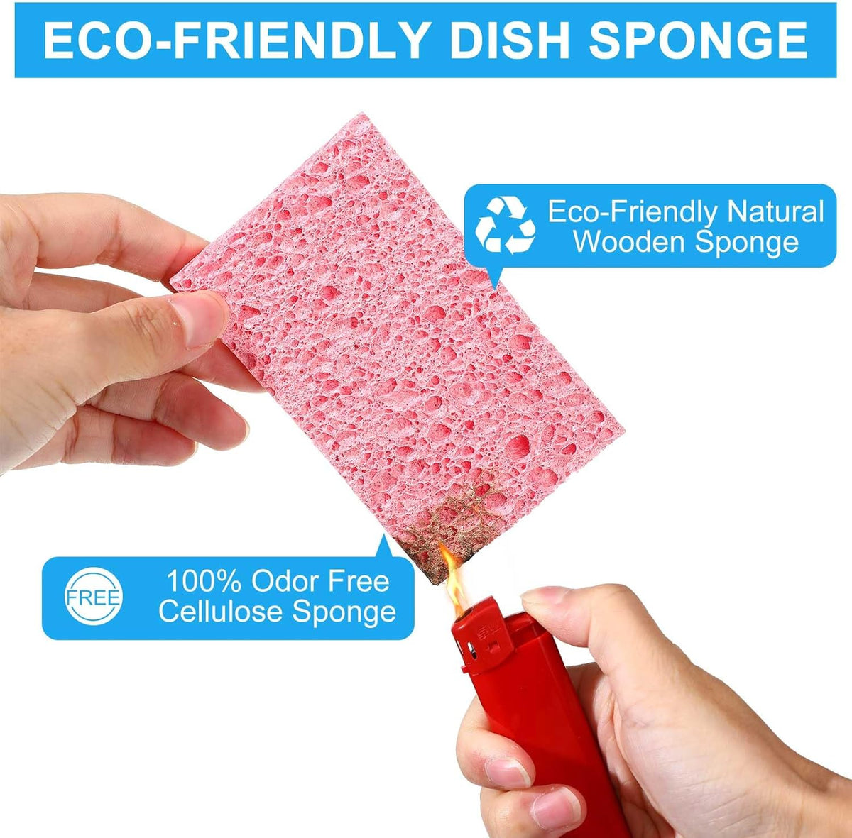 Zhengmy 200 Pieces Kitchen Sponge Bulk Natural Sponges for Dishes Compressed Wood Pulp Sponges Cleaning Sponge Without Scratching for Kitchen Bathroom, 3.9 x 2.4 x 0.12 Inch (Multicolor)