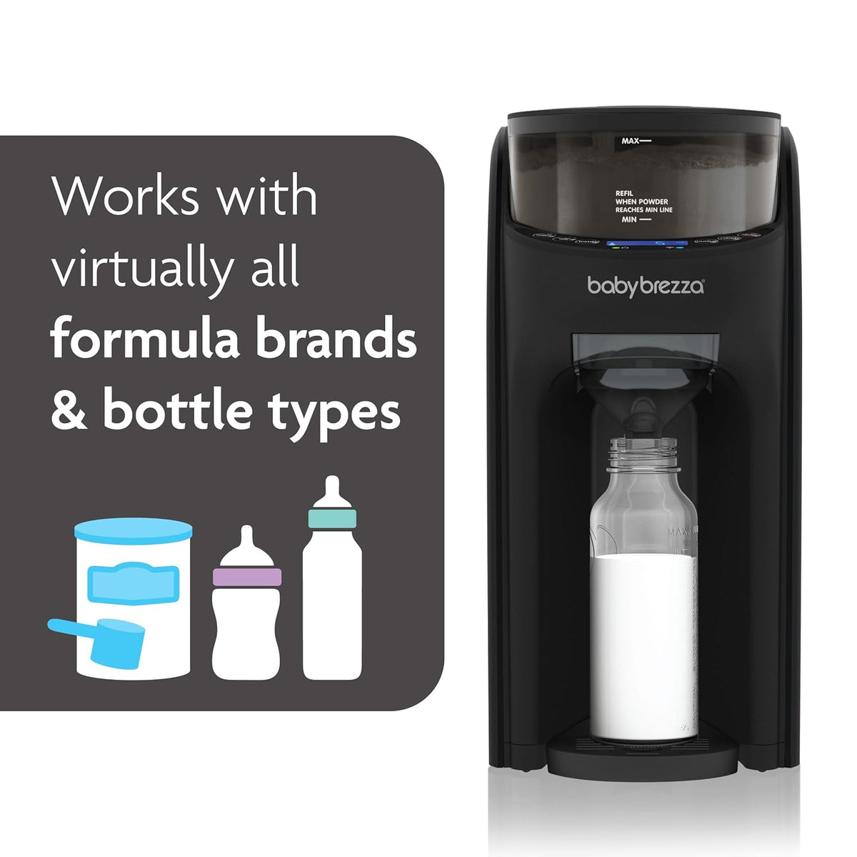 Baby Brezza Formula Pro Advanced WiFi Formula Dispenser - Automatically Mix a Warm Formula Bottle From Your Phone Instantly – Easily Make Bottle With Automatic Powder Blending Machine, Black